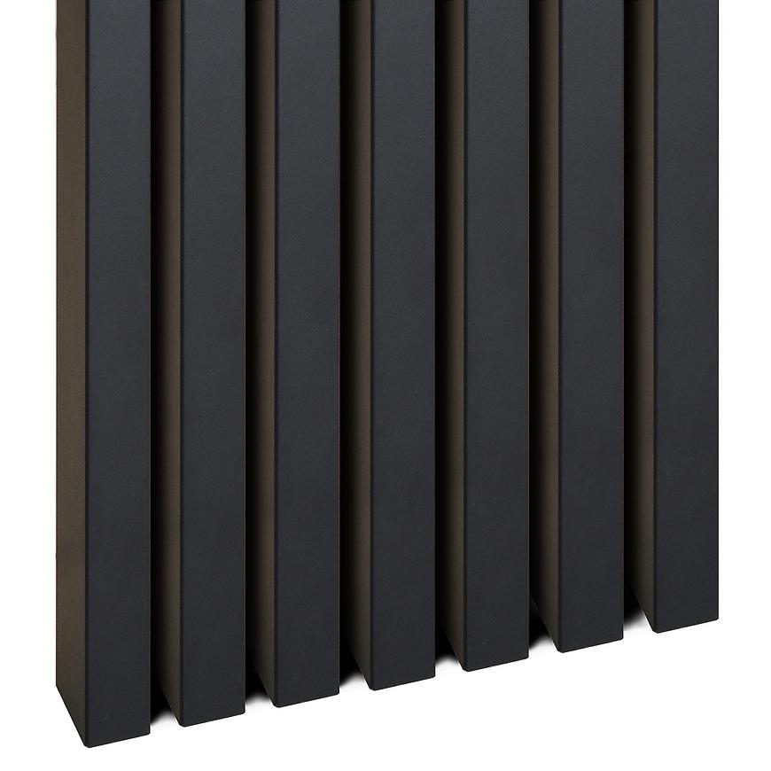 Dekoračná lamelová 3D MDF lišta na stenu čierna matná 30x38x2750 mm