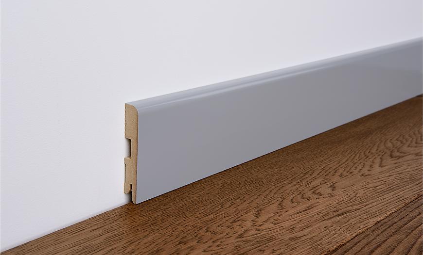 Podlahová lišta MDF FOGE LB1 80 sivá polomatná