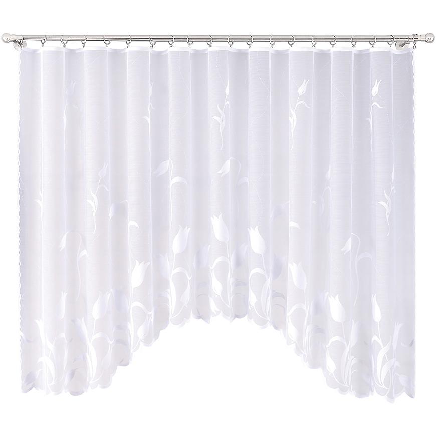 E-shop Žakarová záclona TULIPANY 300x150 biely