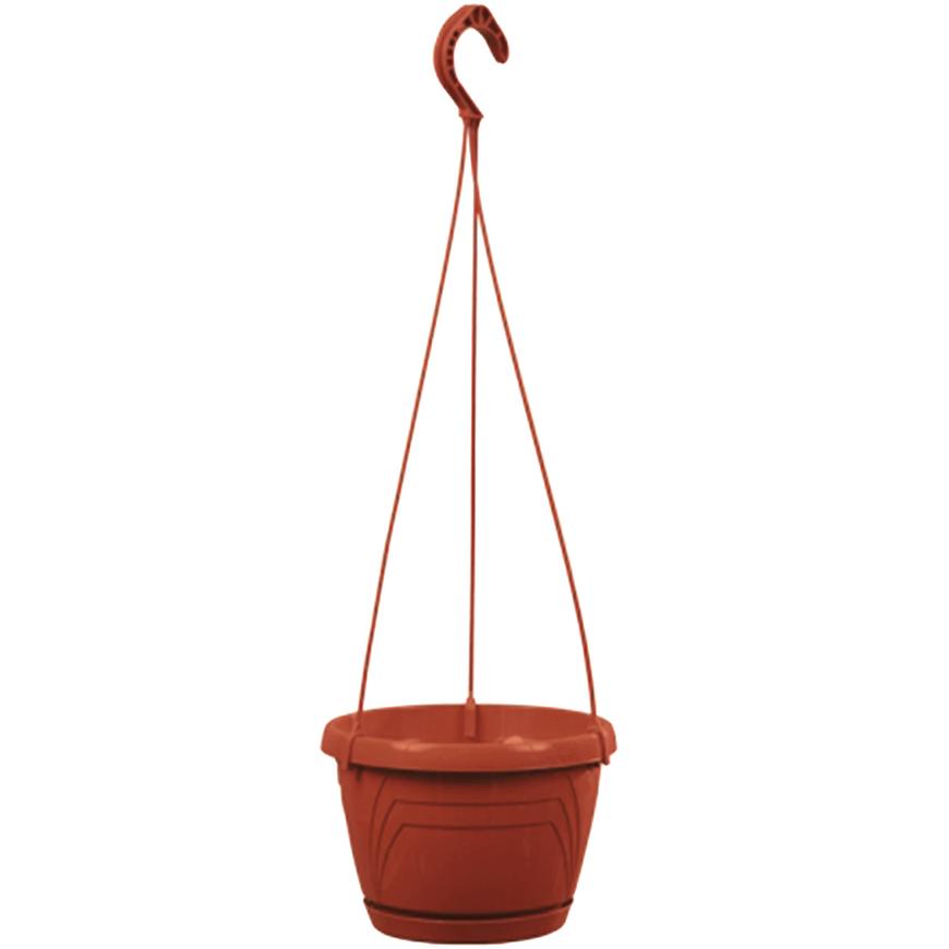 Závesný kvetináč LOGATO s podmiskou plast 25x17 cm terakota
