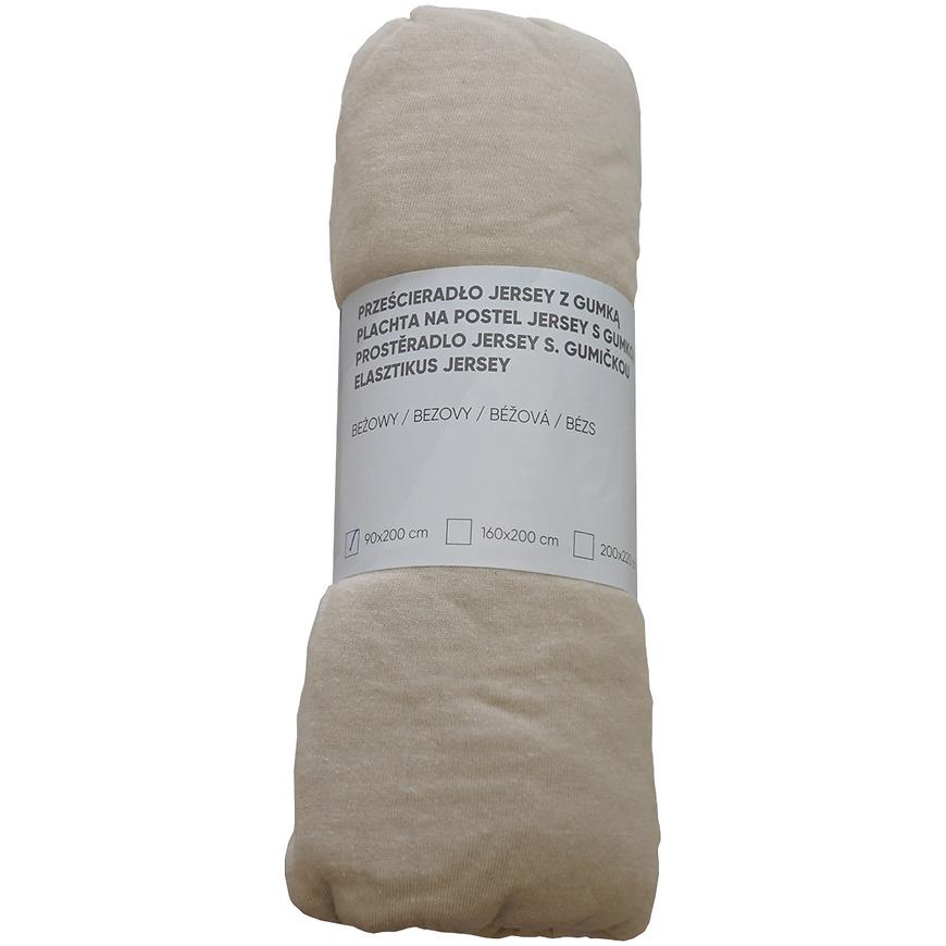 Prestieradlo Jersey s gumičkou béžové 200x220 cm