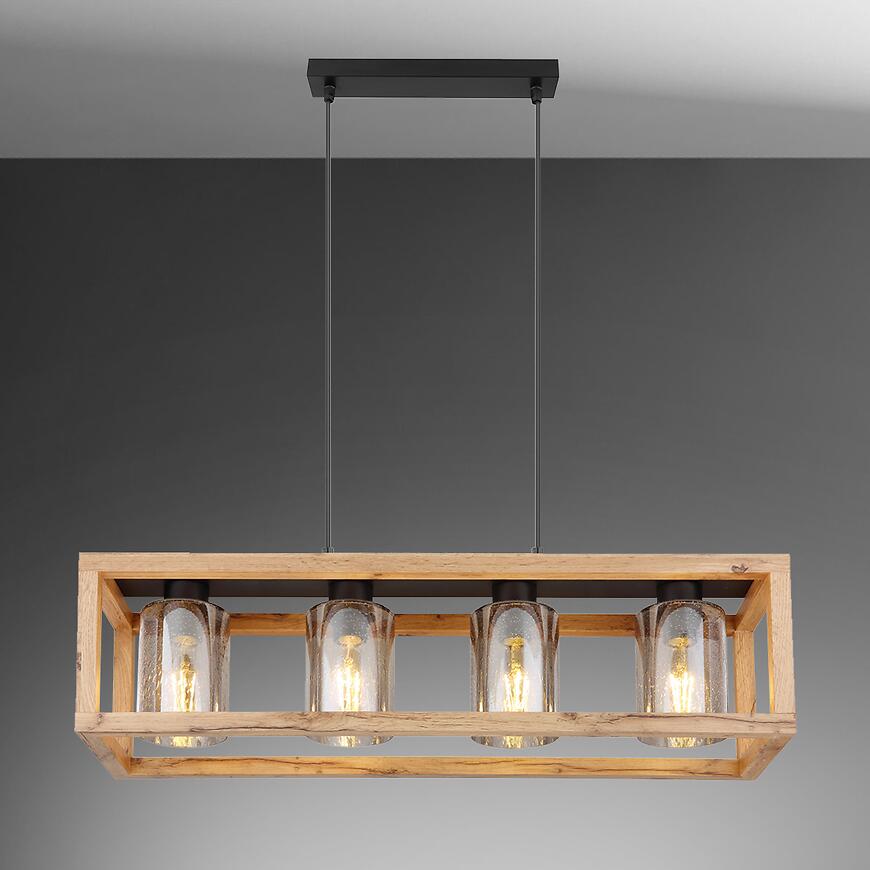 Závesné svietidlo 15497-4H čierno-hnedý LW4