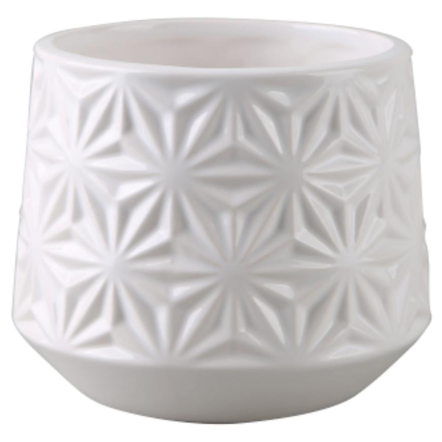 E-shop Obal na kvetináč keramický Flower biely