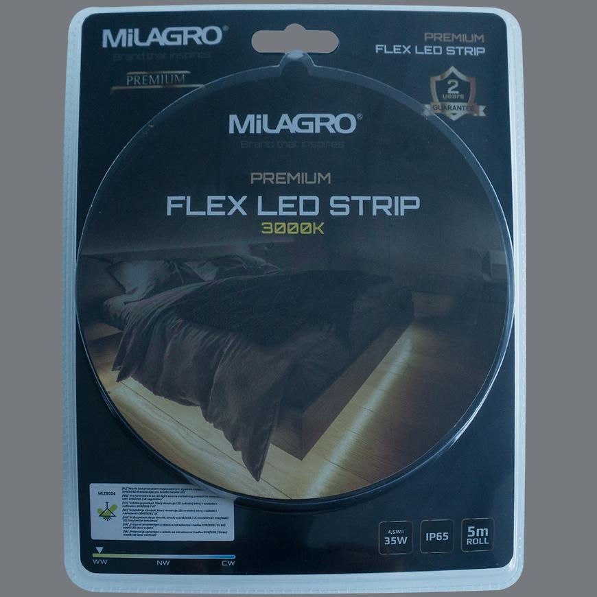 Páska LED 5M + Napájanie IP65 3000K MLZ8024 MILAGRO