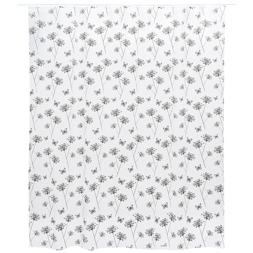 Záves s kolieskami basic flos biely 8271