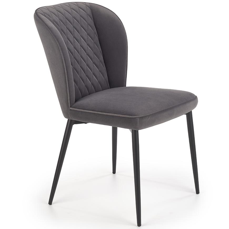 E-shop Stolička K399 Velvet/Kov Šedá