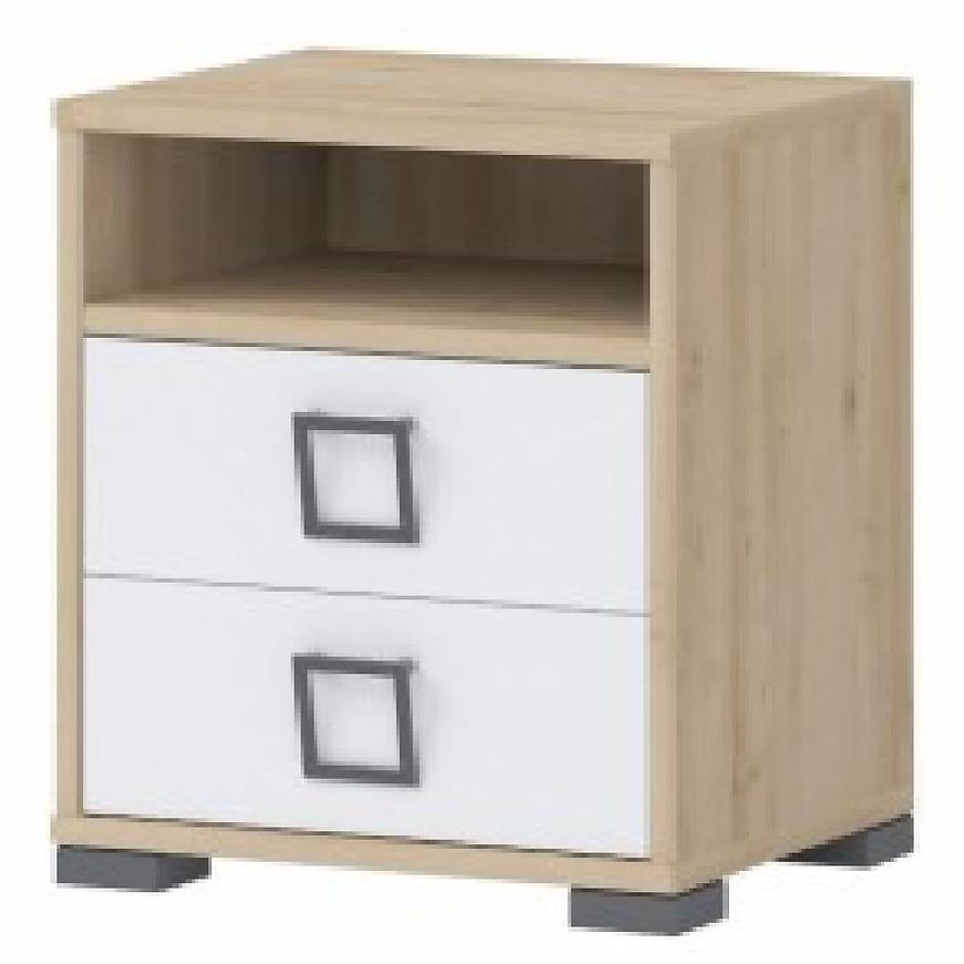 Nočný stolík Kiki NS2-BK/KI-15 beech/white