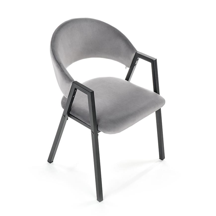 Stolička K473 Velvet/Kov Šedá