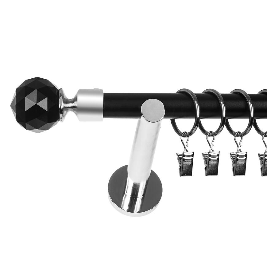 Garniža I stylus fi 19 200 cm guľa krištáľ čierny/chróm