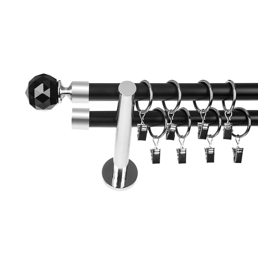 Garniža II stylus fi 19 200 cm guľa krištáľ čierny/chróm