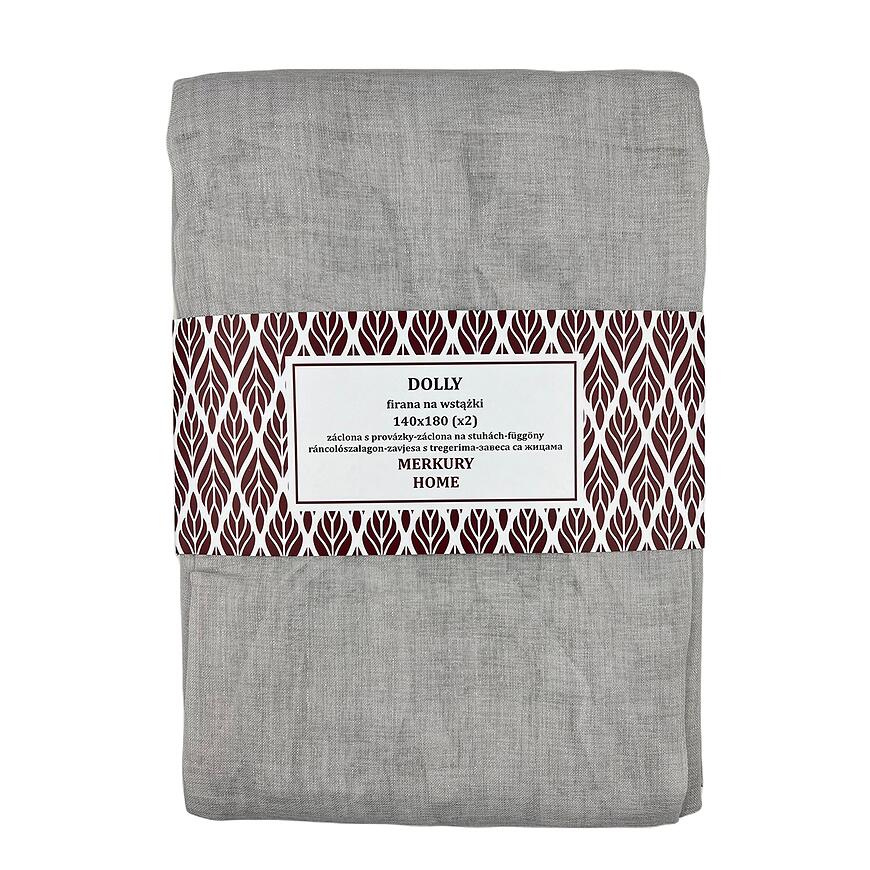 Záclona na stuhách Dolly polyester svetlosivá 140x180 (x2) Merkury Home II/2