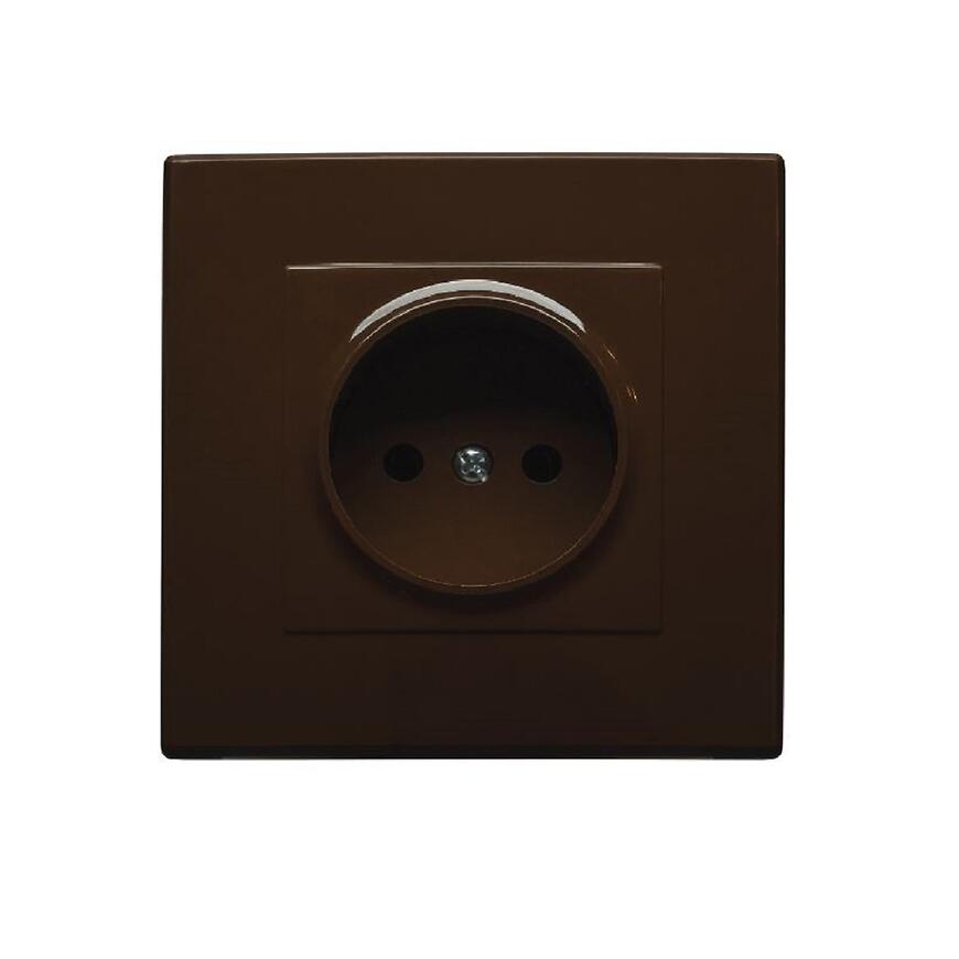 Zásuvka bez uzemnenia (hnedá) GP-1