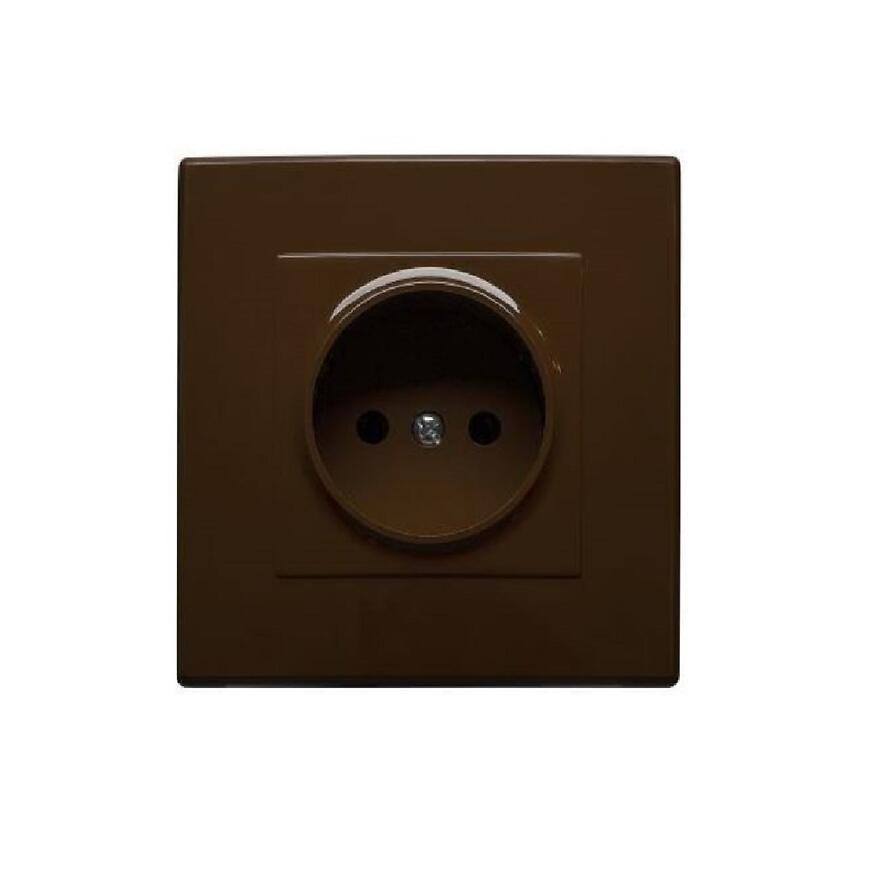 Zásuvka bez uzemnenia MILANO (hnedá)