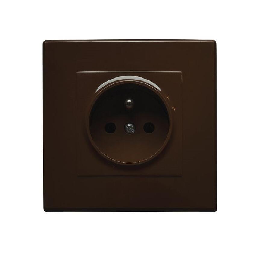 GP-1LZ Zásuvka jednoduchá s uzemnením hnedá
