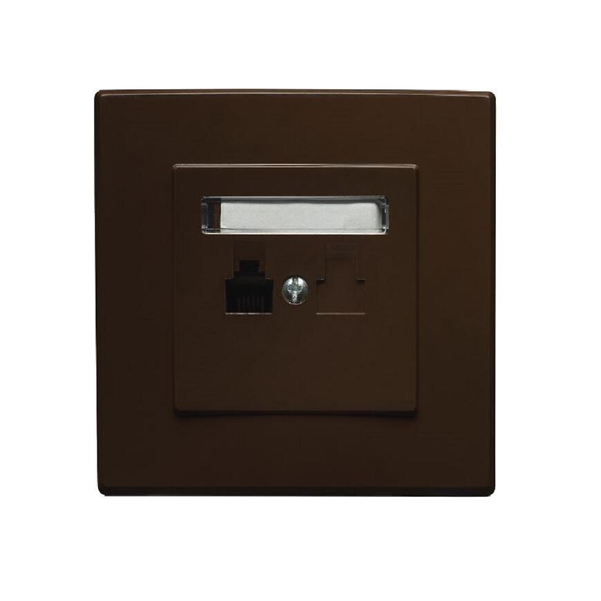 GPT-1L Jednonásobná telefónna zásuvka RJ11 hnedá