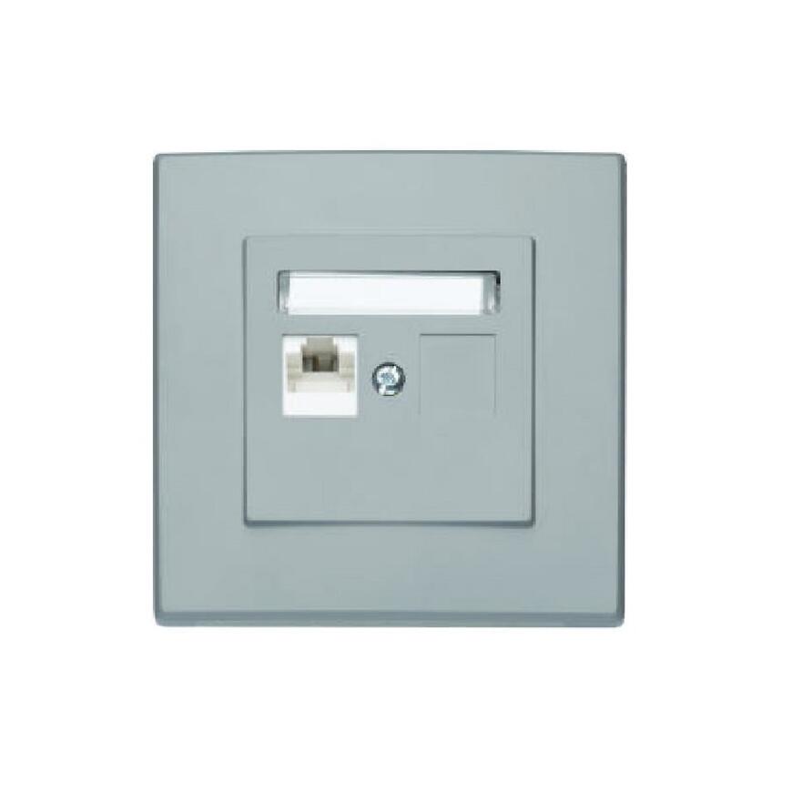 GPK-1L Počítačová zásuvka RJ45 jednoduchá popolavá