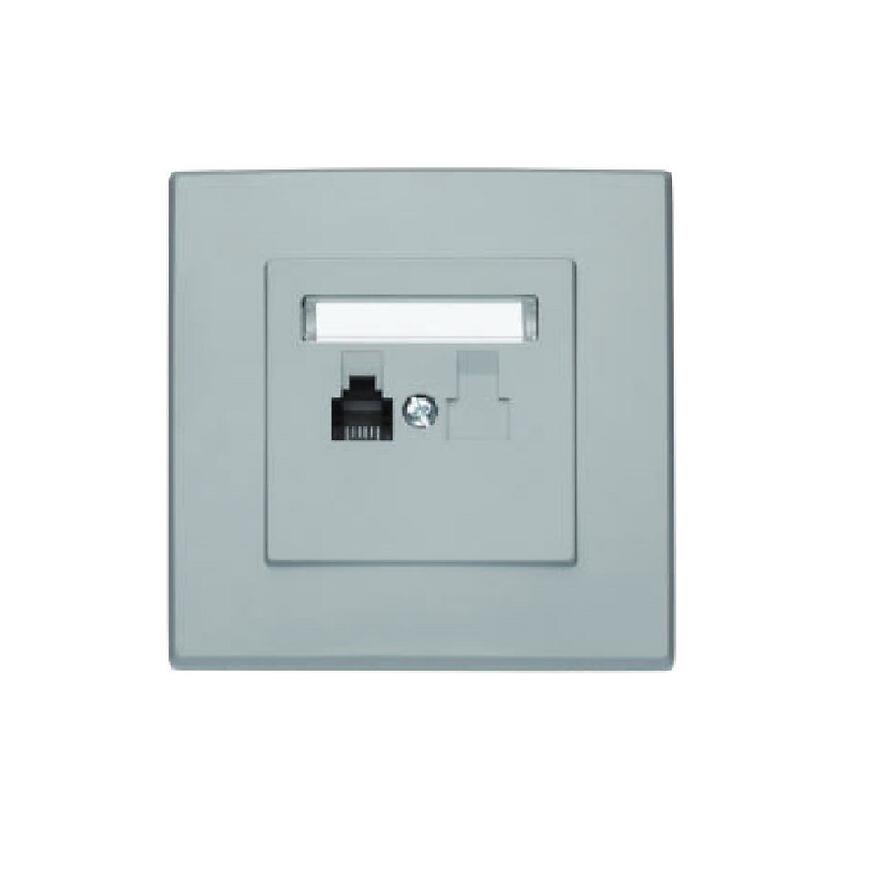 GPT-1L Jednonásobná telefónna zásuvka RJ11 popolavá