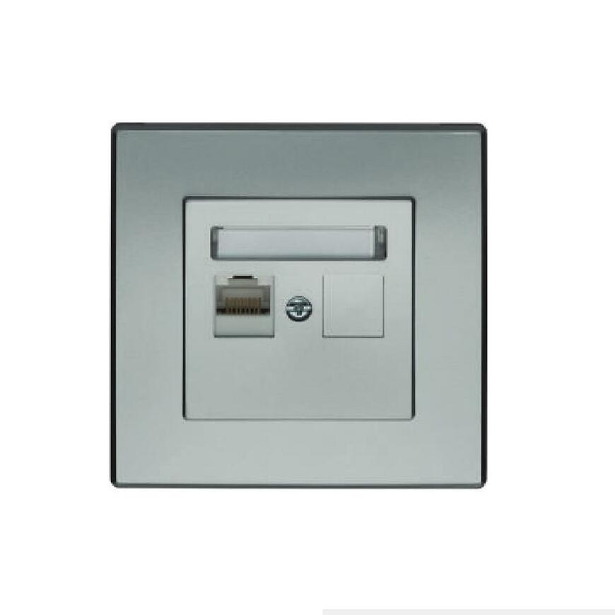 GPK-1L Počítačová zásuvka RJ45 jednonásobná strieborná metalíza