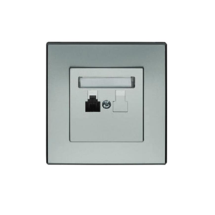 GPT-1L Telefónna zásuvka jednopólová RJ11 strieborná metalíza