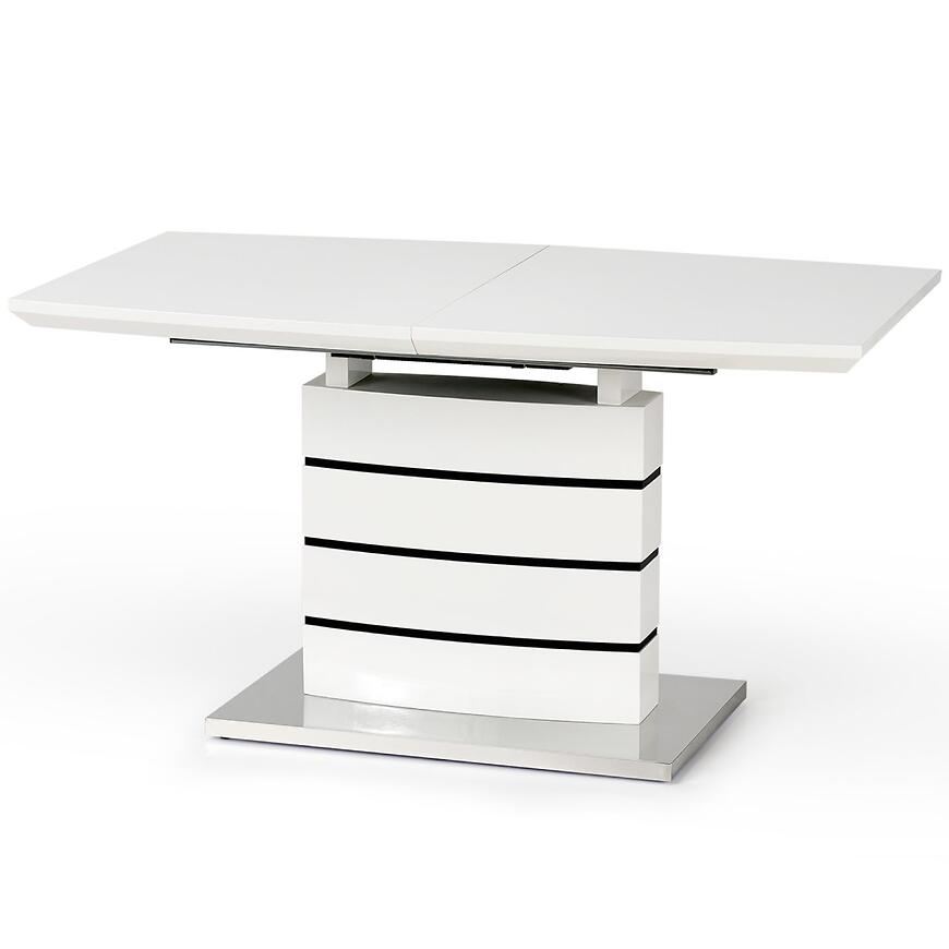 Rozkladací stôl Nord 140/180x80cm Mdf/Oceľ – Biely/Čierna