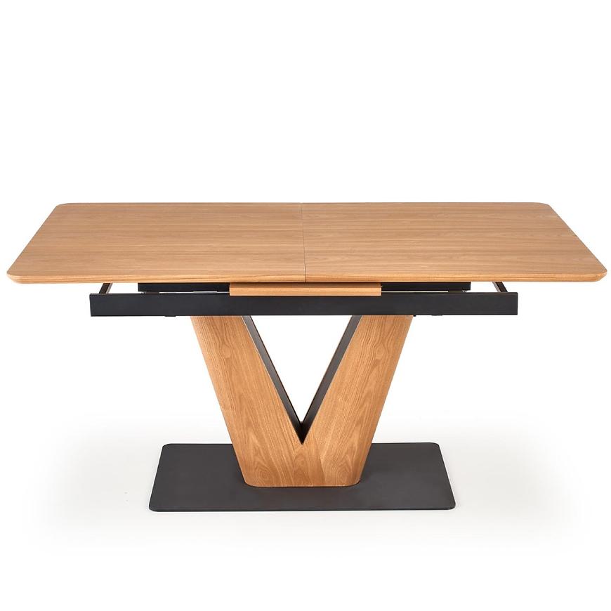 E-shop Rozkladací stôl Umberto 160/200x90cm Mdf/Oceľ – Dub Naturalny/Čierna