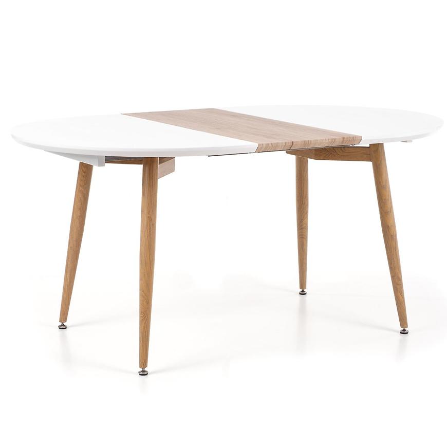 Rozkladací stôl Edward 120/200x100cm Mdf/Oceľ – Biely/Dub San Remo