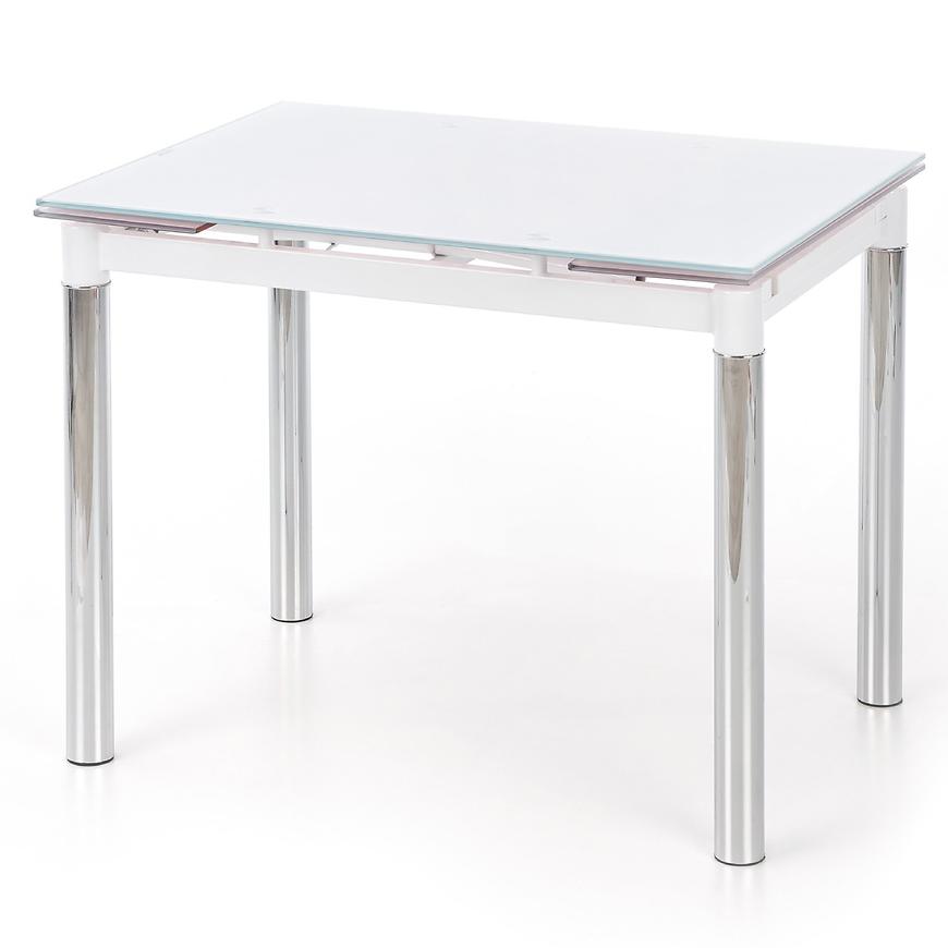 Rozkladací stôl Logan 2 96/142x70cm Sklo/Oceľ – Biely