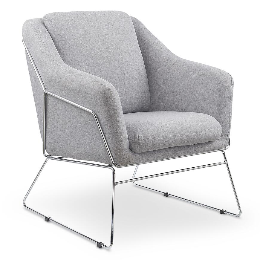 E-shop Kreslo Soft svetlosivá/chróm