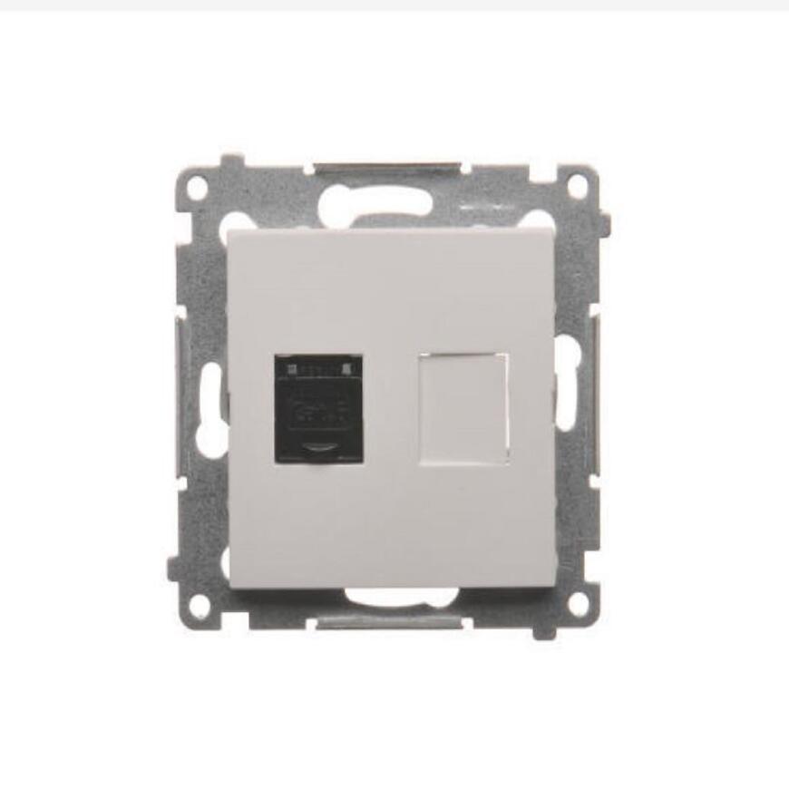 D61/11 Počítačová zásuvka RJ45 jednopólová biela