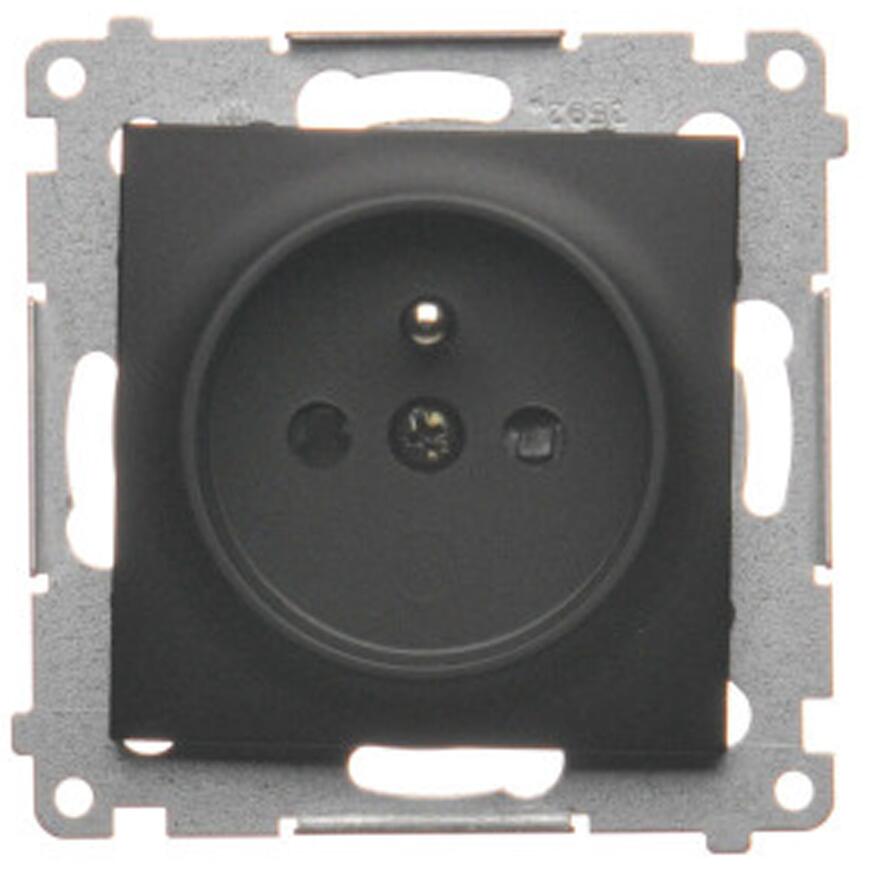 Zásuvka jednoduchá s uzemnením Simon54 čierna