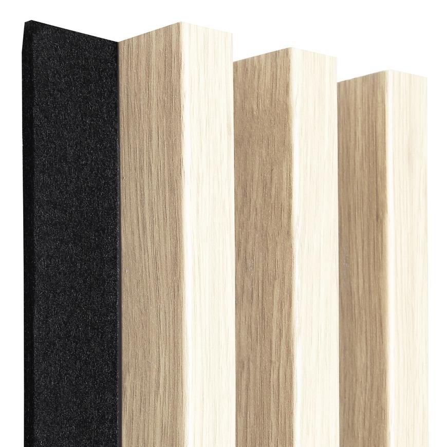 Akustické panely lamelove 3D na plsti Jasen 137x260mm