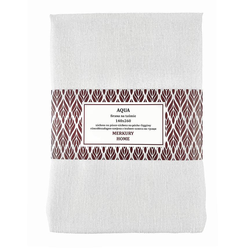 Záclona na páske AQUA polyester biela 140x160 Merkury Home