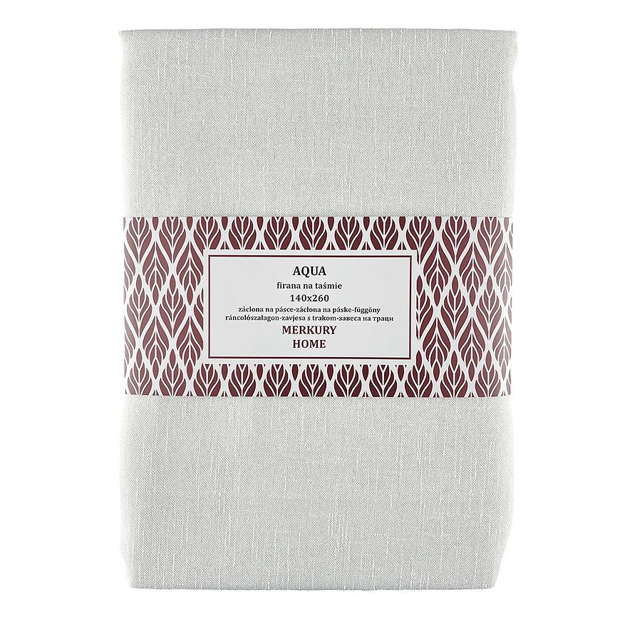 Záclona na páske AQUA polyester ecru 140x260 Merkury Home