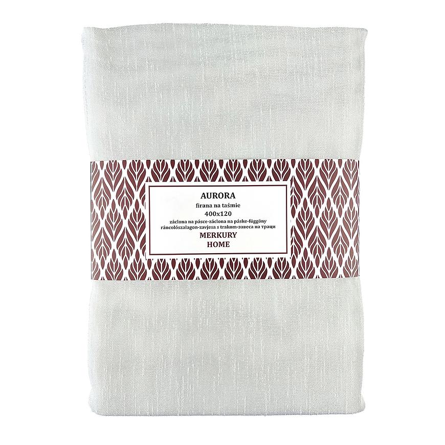 Záclona na páske AURORA polyester biela 400x120 Merkury Home