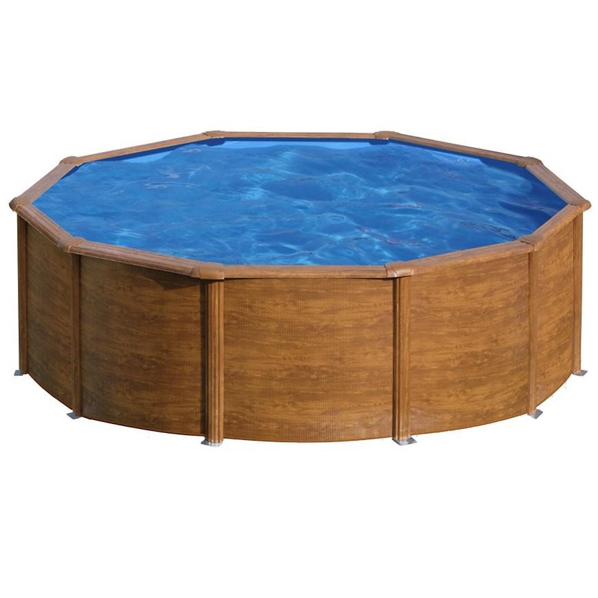 Oceľový bazén okrúhly drevo PACIFIC 4.6X1.2M KIT460W GRE
