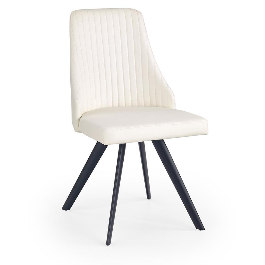 E-shop Stolička K206 kov/ekokoža biela 48x58x87