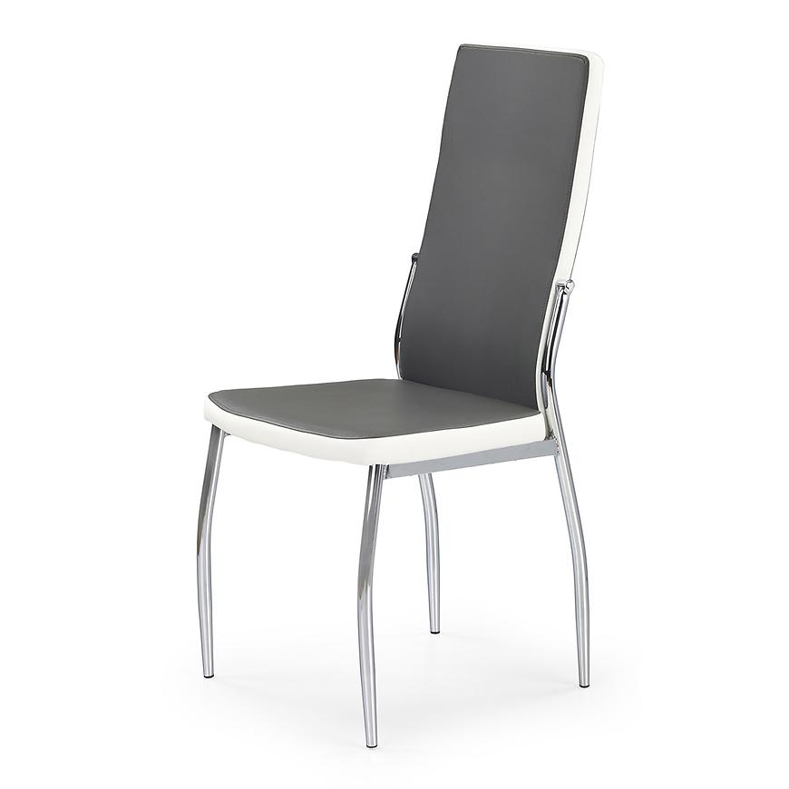 E-shop Stolička K210 kov/ekokoža popol-biela 43x54x101