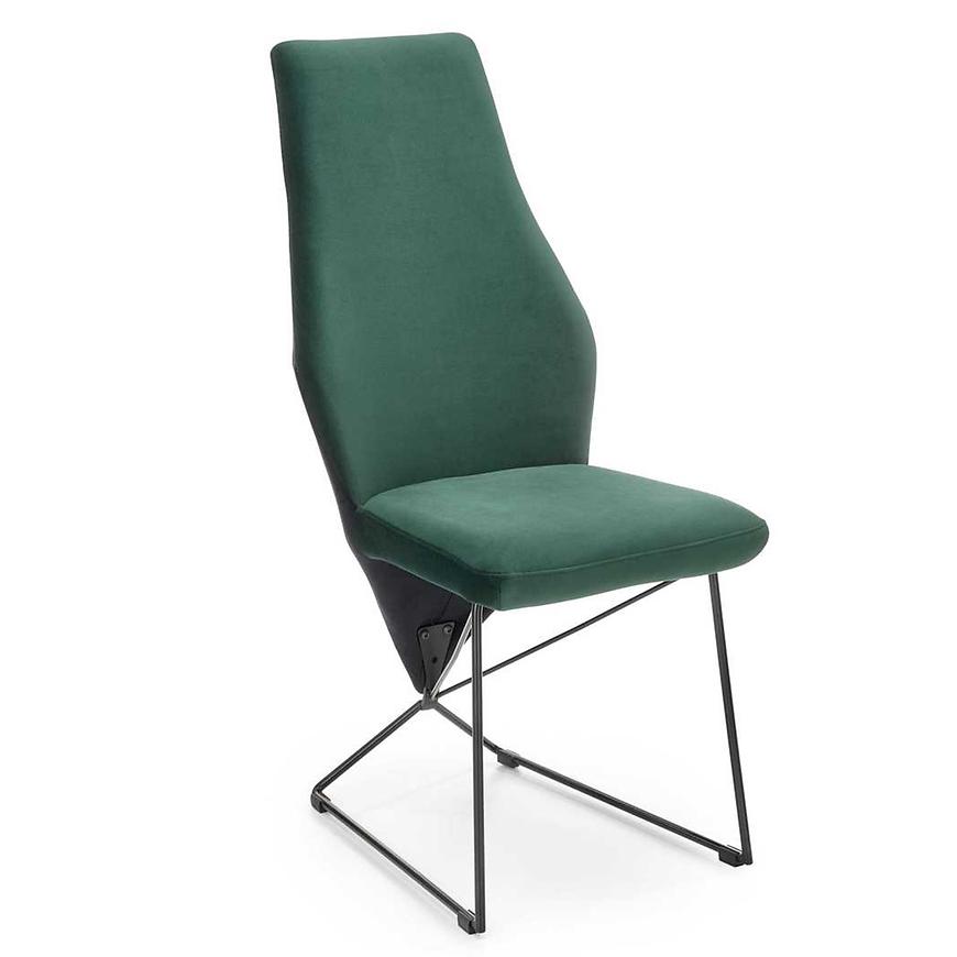 Stolička K485 velvet/kov tmavá zelená 44x63x96