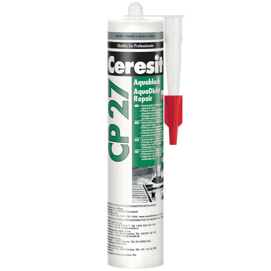 E-shop Silikónový tmel Ceresit CP 27 Aquablock Repair šedý 300 ml