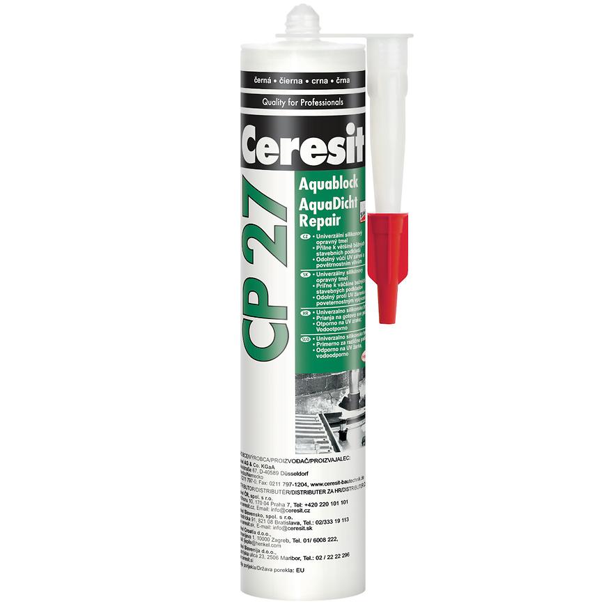 E-shop Silikónový tmel Ceresit CP 27 Aquablock Repair čierny 300 ml