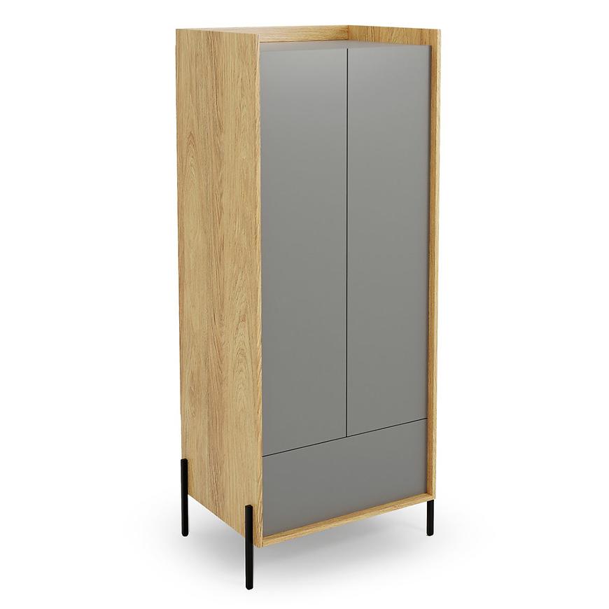 E-shop Skriňa Mobius 2d hikora/sivá zaprášená