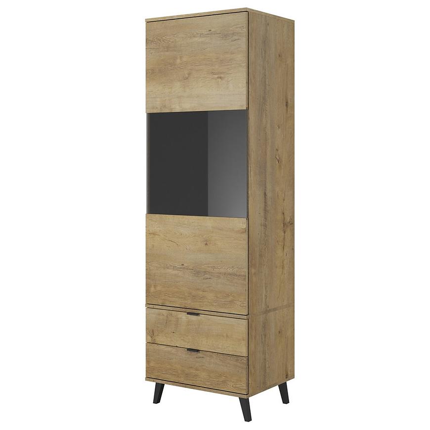 E-shop Vitrína Nest w-2 dub lefkas/čierna