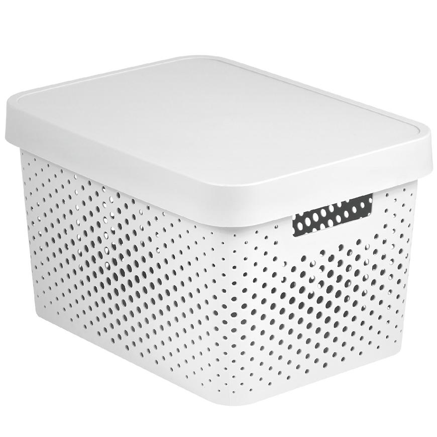 Plastový úložný box s vekom Infinity 17l 229153 biely