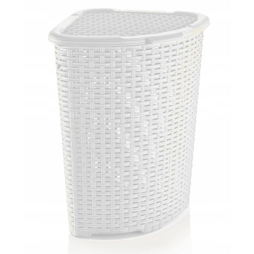 E-shop Kôš Katex rohový 52l ratan/biela/ 402x402x58