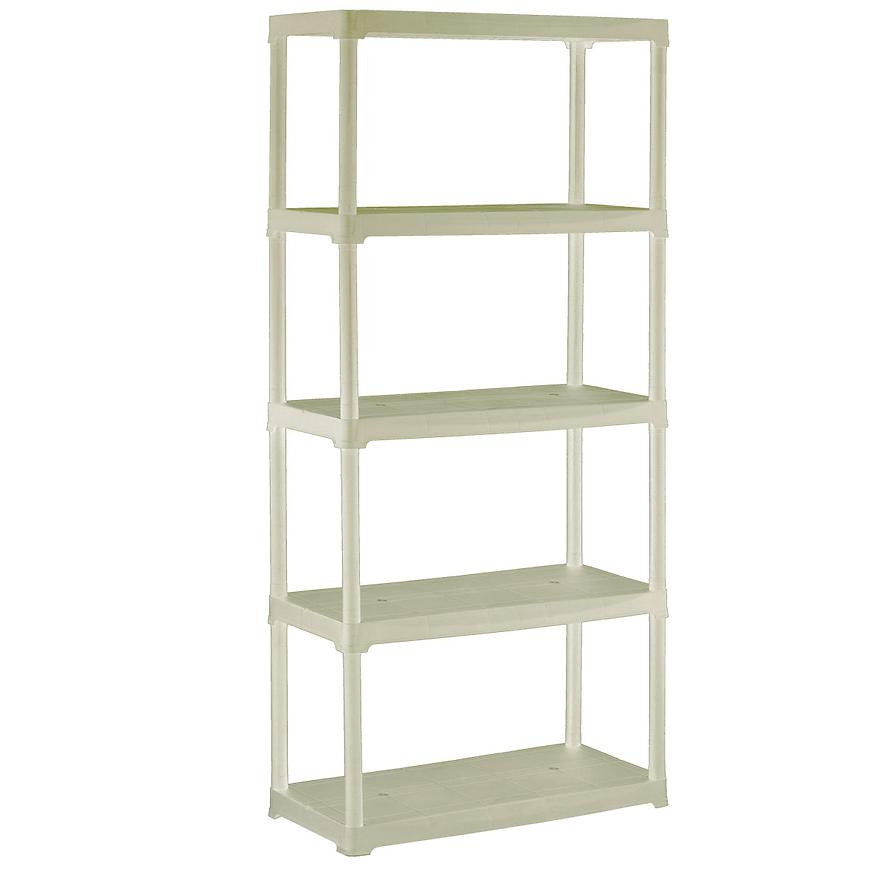 Regál plastový T80/5E ecru 176x80x40cm – 5 políc/30kg