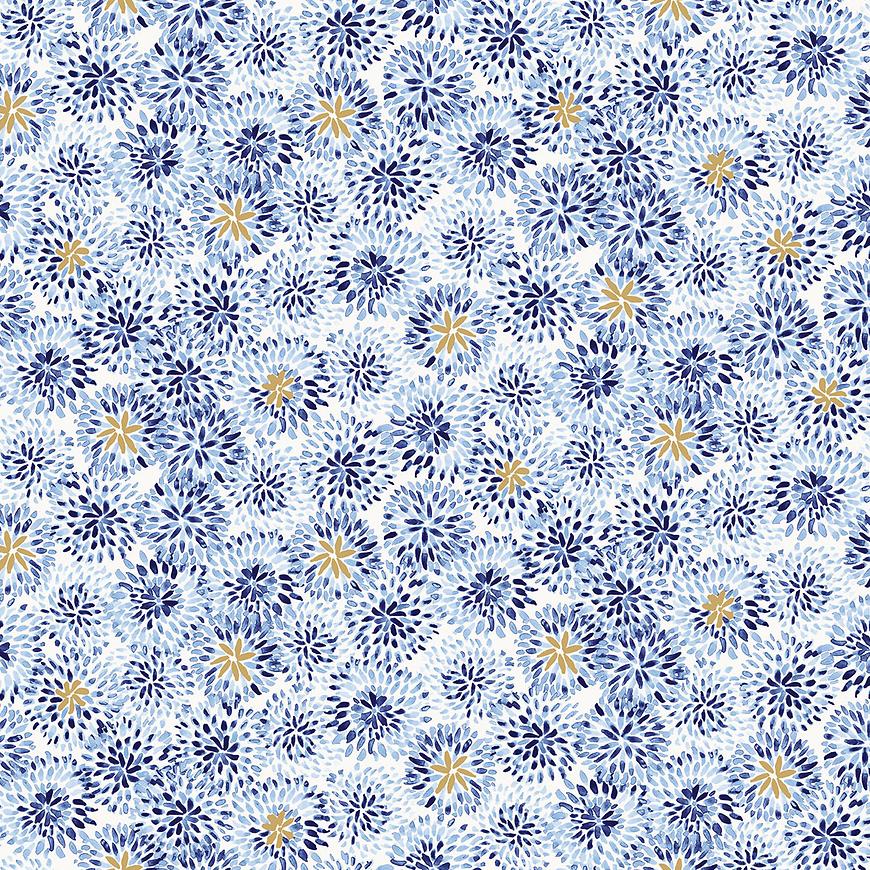 Gumený obrus Dahlia Azure 387-0546 140 cm x 20 m. Tovar na mieru.