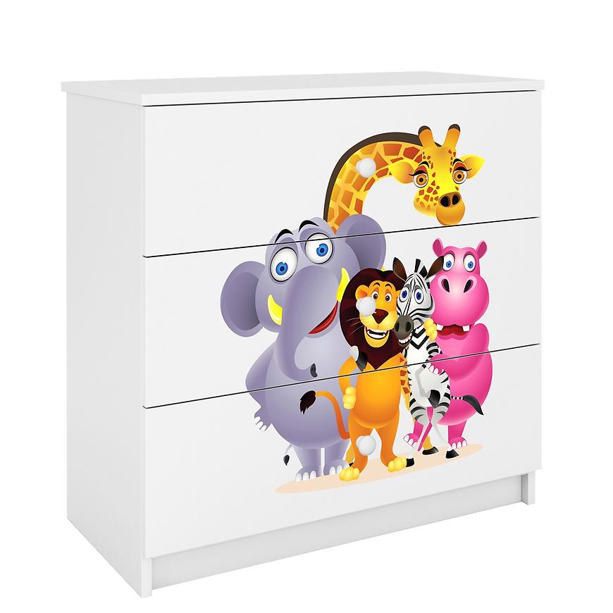 Detská komoda Babydreams biela – Zoo