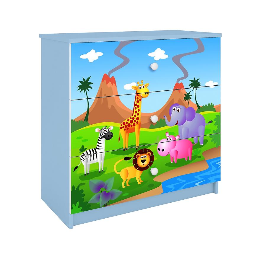 Detská komoda Babydreams modrá – Safari