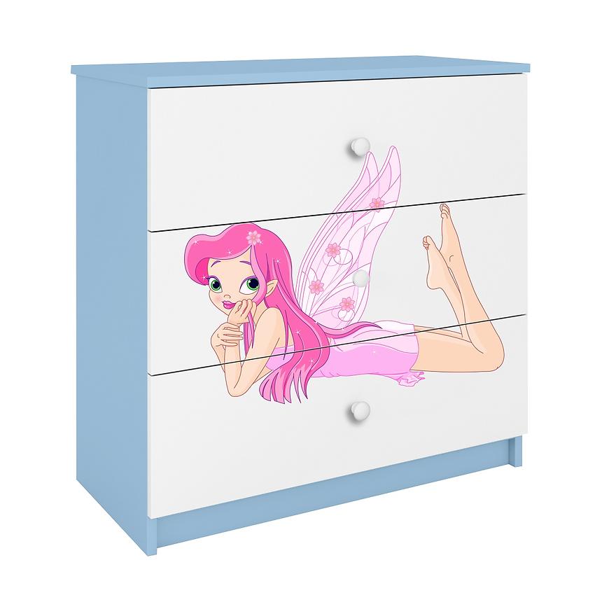 Detská komoda Babydreams modrá – Víla 2