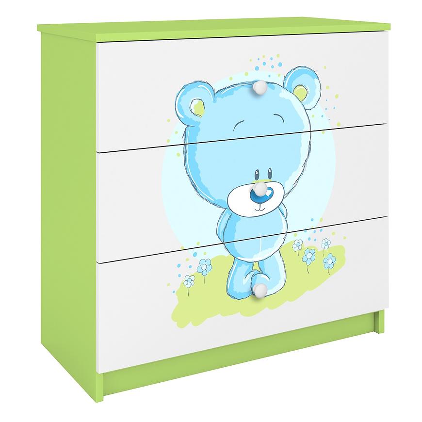 Detská komoda Babydreams Zelená – Medveď modrý